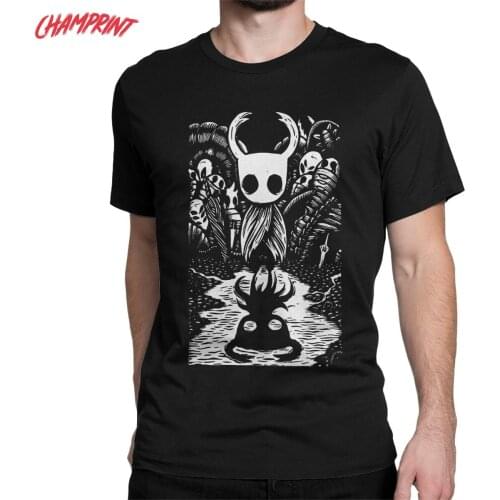 Ghost Knight Graphic Art Hollow Knight Mens T Shirt Awesome Tees Short Sleeve Crewneck T-Shirt 100% Cotton Plus Size Tops
