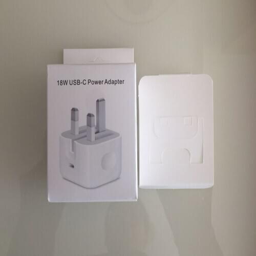 50PCS Simple Empty Retail White Paper Package Box For Iphone 11 X Xs Xr 18W EU UK PD Wall Charger Display Retail Packaging Box