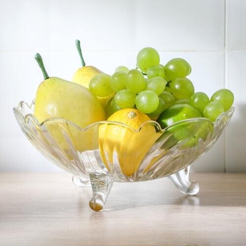 Crystal Clear Glass Serving Bowl Home Office Wedding Decorative Fruit Snack Dessert Serving Centerpiece for Salads, Candy
