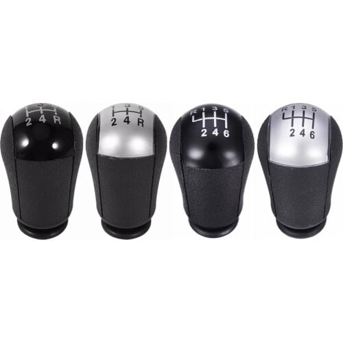 5 6 Speed MT Gear Stick Shift Knob Car For Ford Focus Mondeo MK3 S-MAX C-MAX Mustang Galaxy Fiesta MK6 Transit Black/Silver