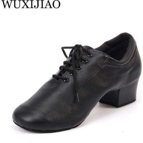 WUXIJIAO Real leather ballroom dancing shoes mens Latin dance shoes 4.5 cm Can be customized size shoes