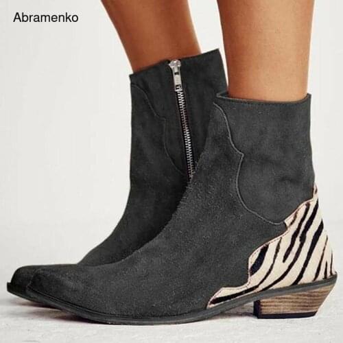 Women Shoes High Heel Leather Mid-Calf Boots Female Block Chunky Mid Heels Casual Botas Mujer Booties Feminina Plus Size 35-43