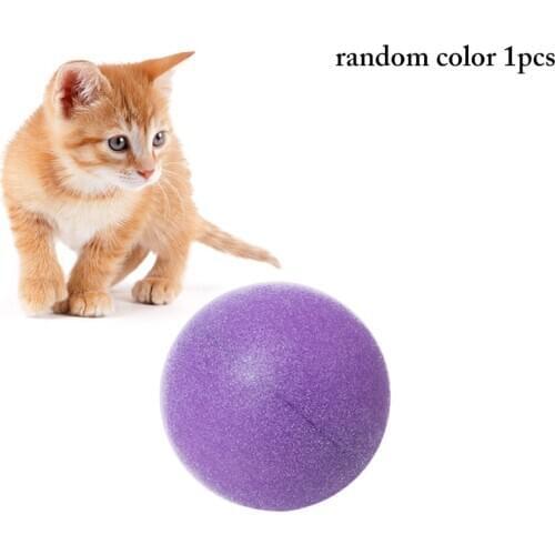 1PC Cat Ball Toy Solid Color Plastic Cat Ball Pet Play Ball Kitten Chasing Ball Cat Interactive Toy Pet Chew Toy Random Color