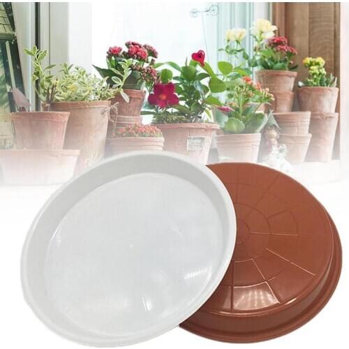 10Pcs 10Sizes Plastic Round Shape Home Garden Flower Pot Planter Tray Saucers