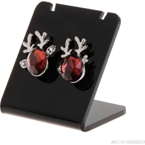 10 Pcs/Set Earrings Shelf Display Stand Holder L Shape Rectangle Acrylic Professional Ear Stud Jewelry Show Bracket Rack D08 20