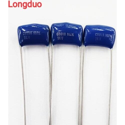 100pcs 102 1nf 0.001uf 1000V 1KV Type CBB Metallized Polypropylene Film Capacitor
