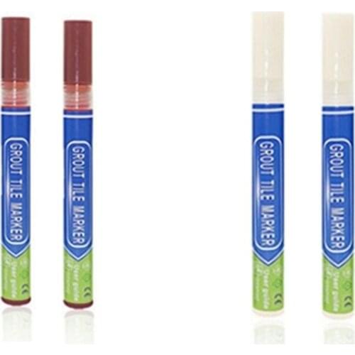 4 Pcs Home Tile Grout Pen Water Resistant Kitchen Tile Repair Anti Mould Grout Marker Paint Cleaner Brown & White Retail