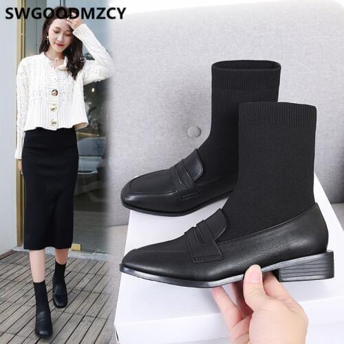 Sock Boots Ankle Boots For Women Black Women Autumn Boots Fashion Shoes Female Botas Mujer Invierno 2020 Chaussures Femme Buty