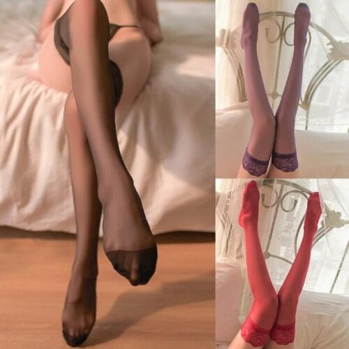 Womens Tigh Highs Stockings Sexy Lace Hosiery Breathable See-Through Cosplay Sex Accessories Female Erotic Lingerie