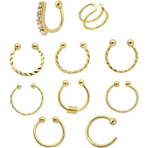 JHJT MUSI 20G Nose Rings Septum 316L Surgical Stainless Steel Round Shape Helix Nose Ring Nose Piercing