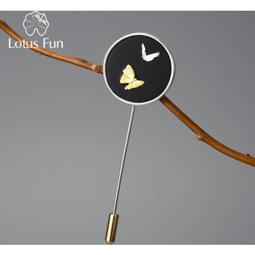 Lotus Fun Black Brooches For Clothes