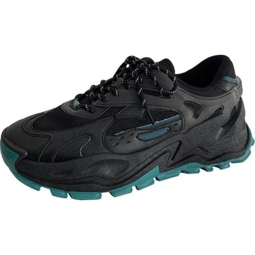 Mens Shoes 2021 Summer New Fashion Non-slip Round-toe Lightweight Breathable Lace-up Mesh Shoes Low-top Casual Sports Shoes