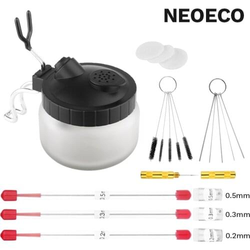 Airbrush Cleaning Pot Spray Gun Cleaner Glass Air Brush Easy Holder Clean Paint Jar Bottle Spray Gun Sprayer Clean Tools Set