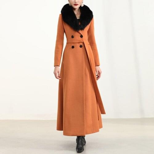 New autumn / winter 2020 off season special mid length and versatile high-end fox woolen woolen woolen overcoat