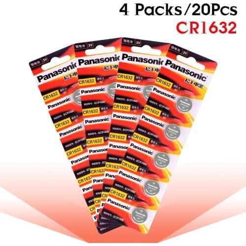 PANASONIC 20Pcs CR1632 1632 DL1632 3V Lithium Batteries Cell Button Coin Battery Suitable Supports Watch Calculator