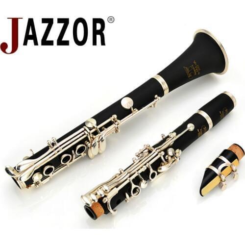 Professional JAZZOR JYCL-2000S Clarinet 17 key B flat Silver plated Composite wood Clarinet with high grade mouthpiece,case,reed