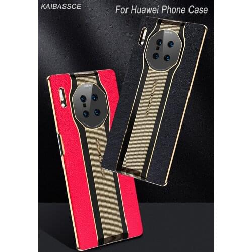 Luxury fashion electroplating leather protective cover is suitable for huawei Mate40Pro Plus Mate40RS Mate 30Pro Rear Case Cover