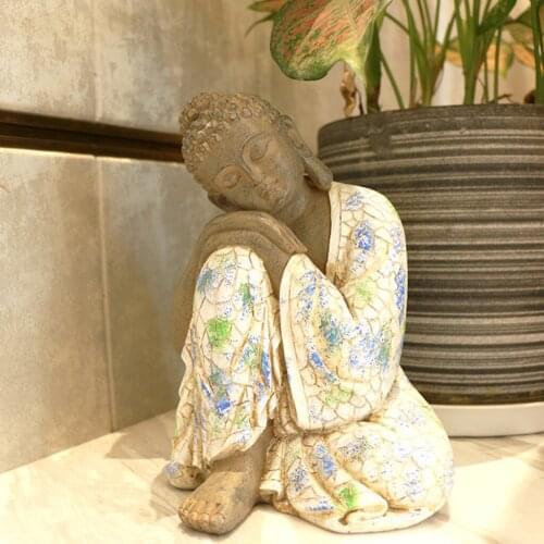 Thai Buddha Statue Resin Figurine for Indoor Outdoor Garden Decor Craft