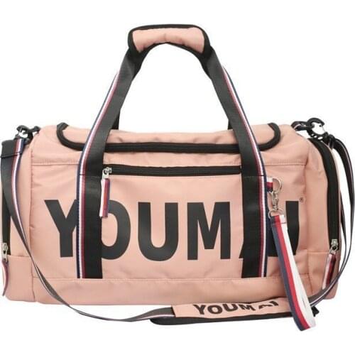 Womens Fitness Bag with Shoes Comparent Dry Wet Separation Exercise Yoga Swimming Training Bag Portable Travel Bag 2021