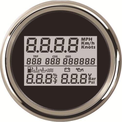 1pc 3 In 1 Multifunction 85mm Digital GPS Speedometer 9-32v Voltmeter Fuel Level & Water Level Gauge Oil Temp Gauge Oil Pressure