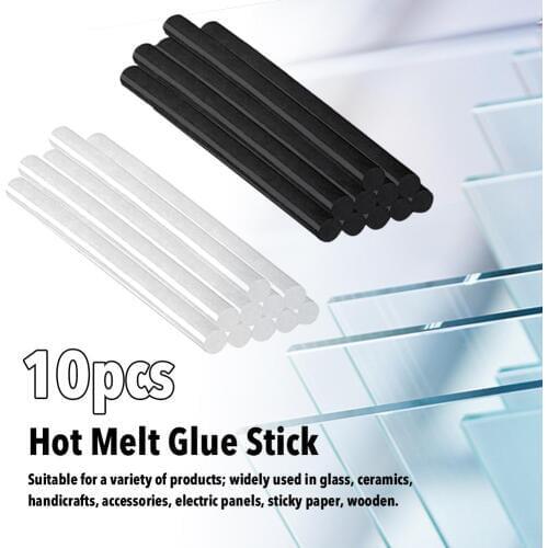 10PCS Black White Hot Glue Sticks High-temperature Resistant Clear Hot Melt Glue Sticks DIY Sealing Repairing For All Materials