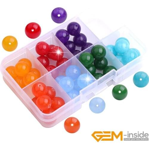 12mm 42 pcs 7 Chakra Stones Beads Kit Set For Jewelry Making Natural Stone Round Bead Box Charm Accessories For Bracelet 6 pcs