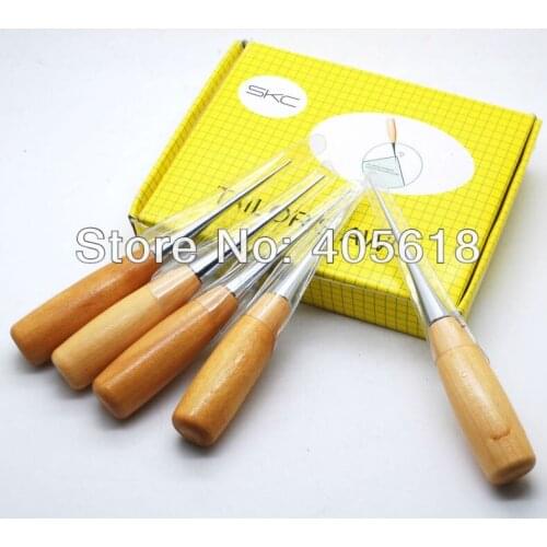 4pcs Leathercraft Stitching Awl Sewing Leather Professional Tool Wood handle AWL