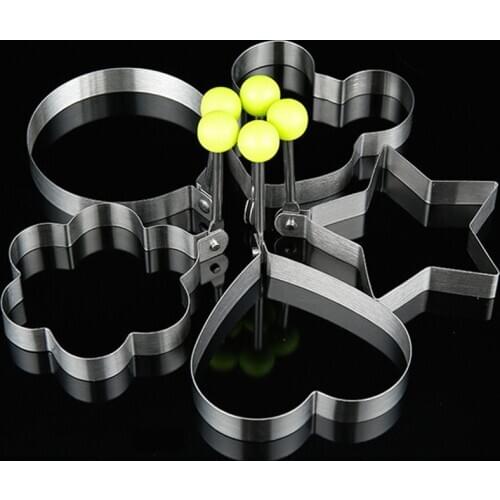 5pcs/set Thicker Fried Egg Mold Stainless Steel Creative Household Pancake Mould Form For Frying Eggs Kitchen Cooking Tools
