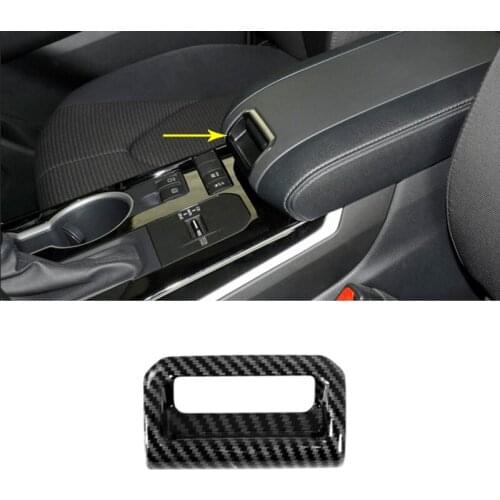 ABS Carbon For Toyota Highlander Kluger 2021 2022 Interior Accessories Car Armrest Box Switch Handle Decor Sticker Cover Trim