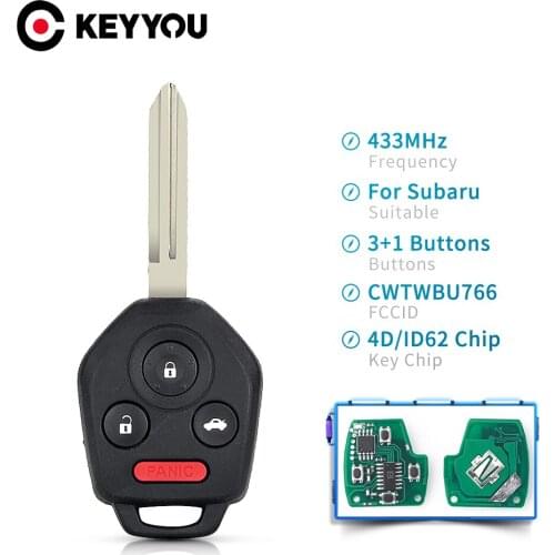 KEYYOU Fob CWTWBU766 433Mhz Remote Car Key ID62 Chip For Subaru Tribeca Legacy Outback 2008 2009 2010 Keyless Entry Transmitter