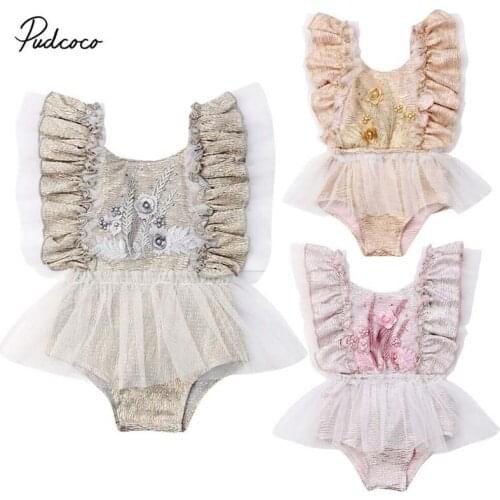 2019 Brand Newborn Kid Baby Girl 1st Birthday Cake Smash Princess Flower Pearls Tutle Bodysuit Tutu Dress Photography Clothing