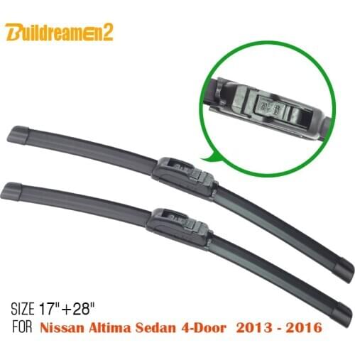 Buildreamen2 Bracketless Car Soft Rubber Window Wiper Blade Windshield Wiper 2 Pieces For Nissan Altima Sedan 4-Door 2013-2016