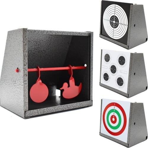 Airsoft Target Case BB Trap Target Paper Target and Resetting Metal Silhouettes Shooting Targets for Pellet Gun Airsoft BB Gun