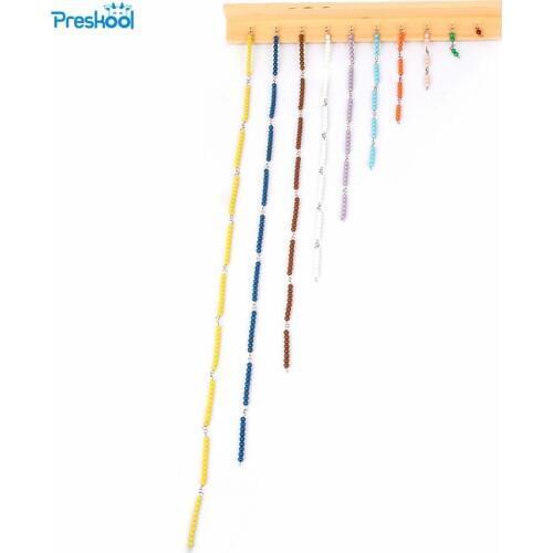 Baby Toy Montessori Colored Beads Chain Wood Early Childhood Education Preschool Training Learning Kids Toys Brinquedos Juguetes