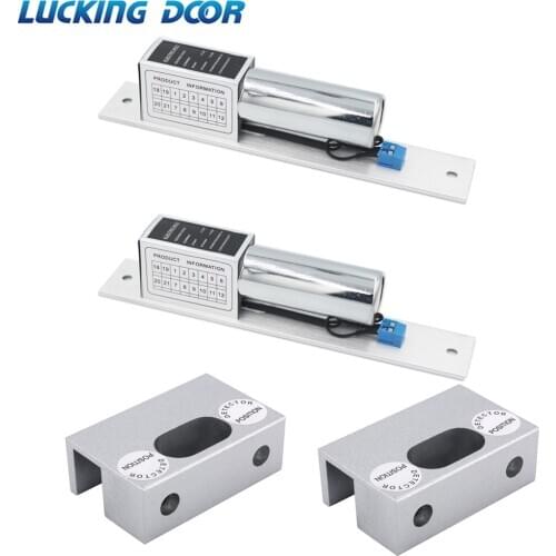 LUCKING DOOR Stainless Steel Electric Bolt Lock DC 12V Solenoid Electric Door Lock and Aluminium Alloy Clamp Bracket
