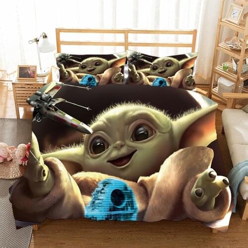 Star Wars Baby Yoda Bedding Set 3D Home Textile For Children Gift Single Double Queen King Bedspread Duvet Cover Pillow Cases