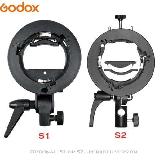Godox S-Type S1 or S2 Bracket Bowens Mount Holder For Speedlite Flash Snoot Softbox V860II AD200Pro TT600 Beauty Dish Reflector