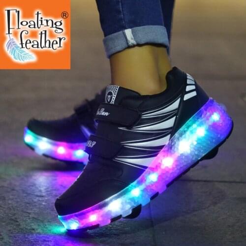 2021 Autumn New Glowing Sneakers with Wheels for Boys Shoes with Wheels and Lights Girls Led Shoes with Roller Skates Shoes