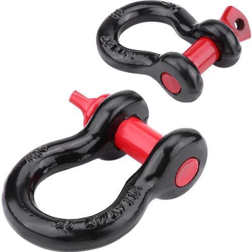 Trailer Hook Heavy Duty Galvanized Shackles D Ring 2T 4,400lbs/4.75T / 10,000lbs Capacity for Vehicle Recovery Towing Car tuning