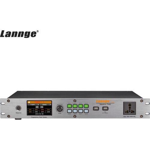 Lannge T-1608 8-Channel Intelligent Time Power Sequence Controller 8 Controllable Output 1 Auxiliary Output with LCD Touchscreen