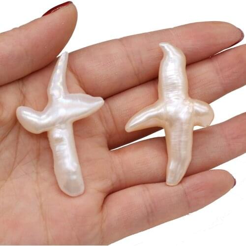 Small Beads Natural Baroque Special-Shaped Cross Pearls Beads For Jewelry Making Charms DIY Pendant Necklace 20x40-30x45mm