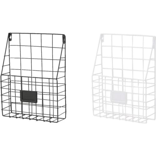 Metal Mesh Wire Shelf Hanging Folder Mail Document Organizer Newspaper azine Storage Shelf Wall Shelves