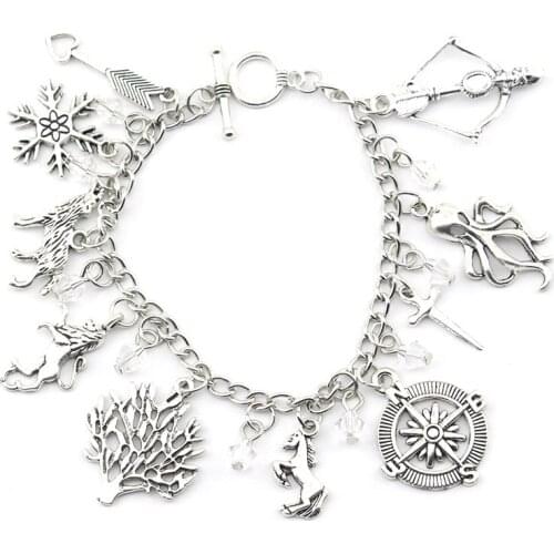 Fashion Stranger Things Crystal Bead Tree Compass Jellyfish Snowflake Lion Wolf Horse Bracelet Bracelet Ladies Girl Jewelry Gift