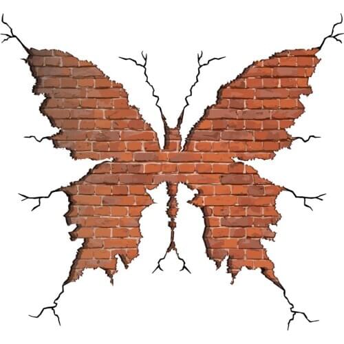 New 3D Butterfly shape Cracked wall stereo wall sticker Modern bedroom living room decoration Sticker Home decor mural wallpaper