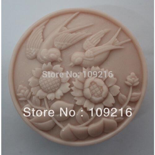 Wholesale!!!1pcs Magpies & Sunflower (ZX954) Silicone Handmade Soap Mold Crafts DIY Mold