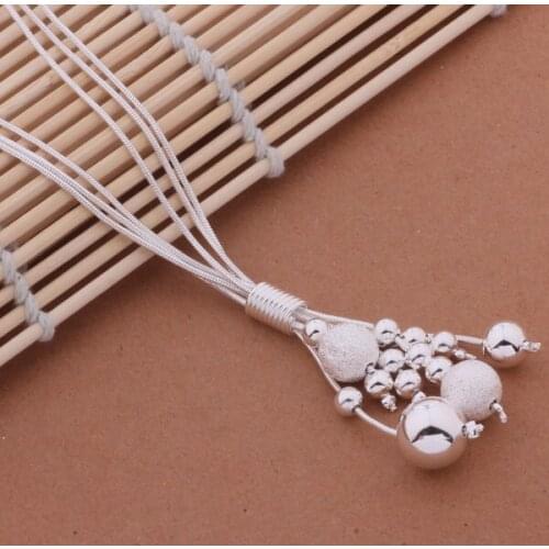 Wholesale High quality silver plated Fashion jewelry chains necklace pendant WN-447
