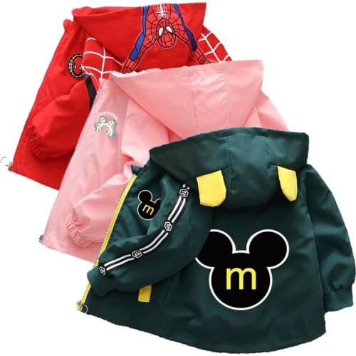 Autumn Childrens Cartoon Mickey Minnie Jacket Boys and Girls Baby Outing Clothes Jacket Children Zipper Cardigan Jacket 1-12Y