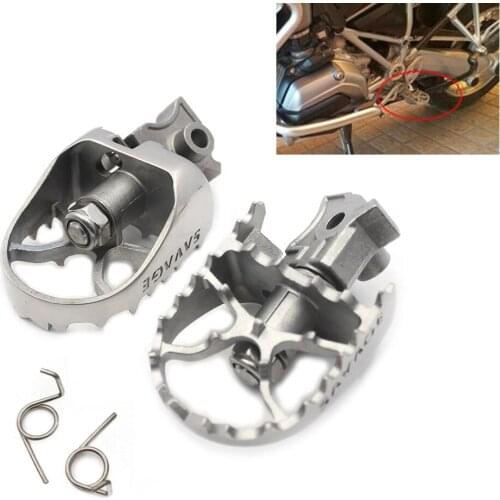 Motorcycle Silver Stainless Steel Front Footrest Wide Footpegs For BMW F800GS 2008-2017 Adventure