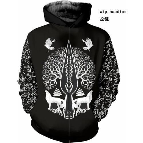 PLstar Cosmos Viking Tattoo 3D All Over Printed Shirts Tees 3D Print Hoodie/Sweatshirt/Zipper Man Women eagle cross Tattoo-15