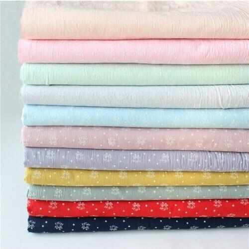 Pure Cotton Plain Cotton Fabric Washed Cotton Crepe Printed Bell Fabric DIY 100X135cm